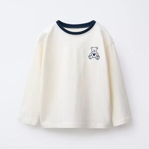 ZARA VARSITY BEAR EMBROIDERED T-SHIRT